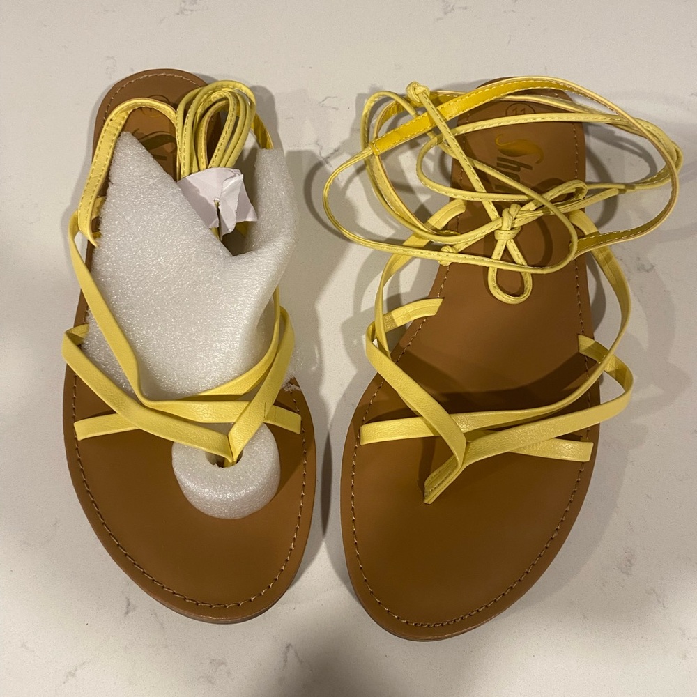New Yellow Strappy Sandals